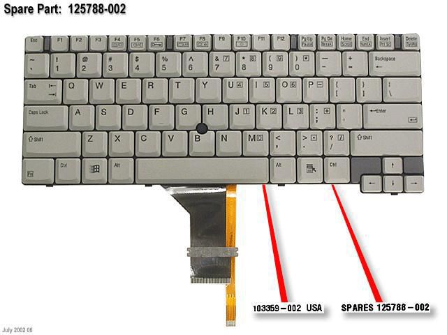 125788 002 RFB HP ARMADA M700 KEYBOARD W POINT EET