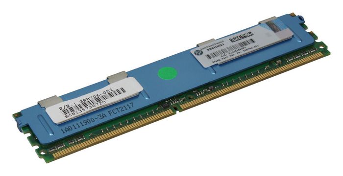 Hewlett Packard Enterprise 1GB, 667MHz, PC2-5300F-5, DDR2, dual-rank x8, 1.50V, registered, fully-buffered with ECC, dual in-line memory module (FBDIMM) - Part number is for one 1GB DIMM - W124613368EXC