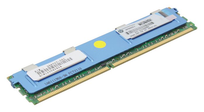 Hewlett Packard Enterprise 2GB, 667MHz, PC2-5300F-5, DDR2, dual-rank x4, 1.50V, registered, fully-buffered with ECC, dual in-line memory module (FBDIMM) - Part number is for one 2GB DIMM - W124713820EXC