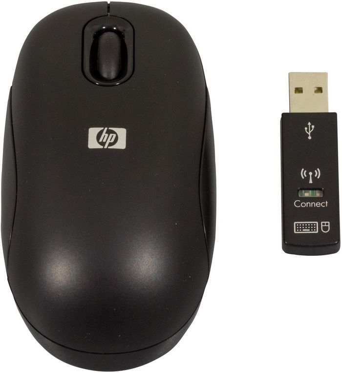 HP HP wireless mouse/receiver set (Roufus) - 2.4GHz frequency - Requires two AA alkaline batteries (included) - NOTE - Do not use rechargeable batteries (Worldwide, BTC) - W124988110