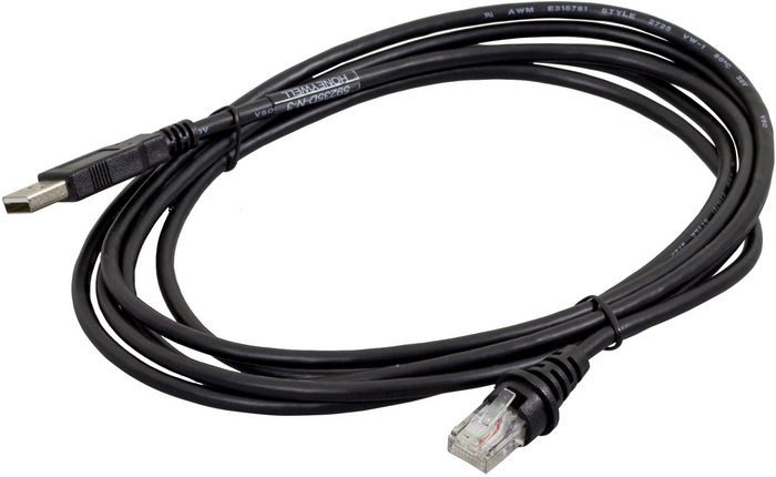 Honeywell USB Power/Communication Cable, straight, black, with power connector - W125224357
