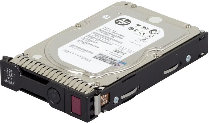 Hewlett Packard Enterprise 4TB SAS Hard Drive Disk (HDD) - 7,200 RPM, 3.5-inch form factor, SmartDrive Carier (SC), Midline (MDL), 6Gb per second Transfer Rate (TR) - W124729658