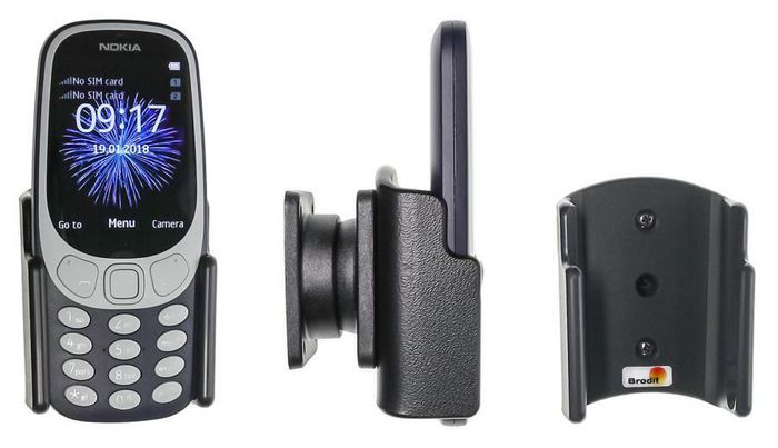 Brodit Passive holder with tilt swivel, Nokia model with charging input on the top right side - W124832754
