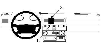 Brodit ProClip, Mounting bracket for the vehicle’s dashboard, Mercedes Benz Geländewagen 90-00/Puch G 4X4 89-00, Black - W126349450