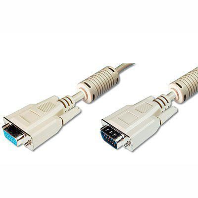 Digitus VGA Monitor extension cable, HD15 M/F, 3.0m, 3Coax/7C, 2xferrite, be - W125481175