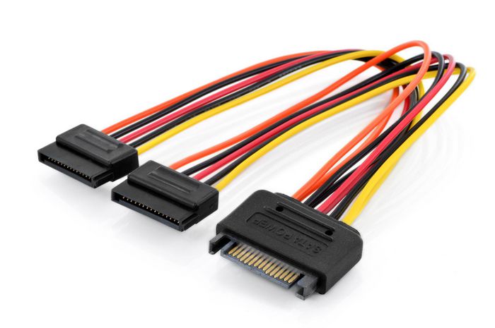 Digitus Internal Y-power supply cable M/F/F, 0.3m, SATA 15-pin - 2x SATA 15-pin - W125486187