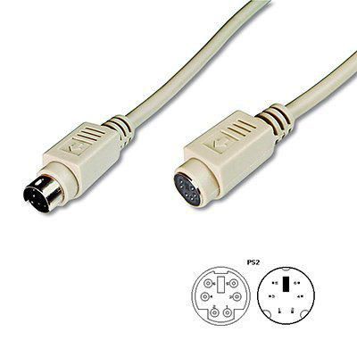 Digitus PS/2 extension cable, miniDIN6 M/F, 5.0m, be - W125438239