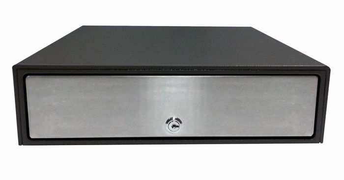 APG Cash Drawer ECD330 Slide-Out, Black, painted Front, 330 x 360 x 89, Hardwired 24v, RJ12 - W126799245