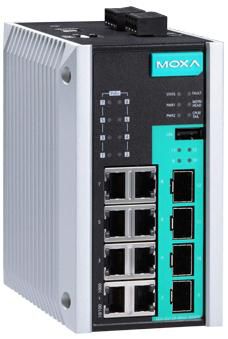 Moxa 12G-port (with 8 PoE+ ports option) full Gigabit managed Ethernet switches - W124421376