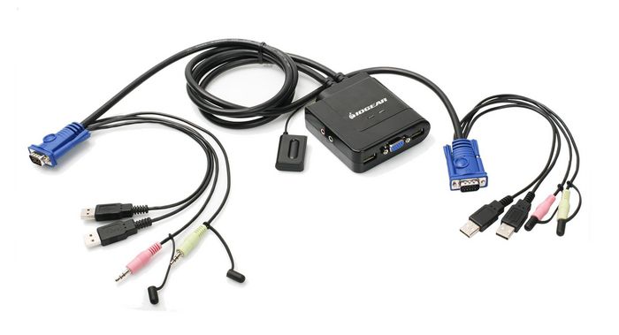 IOGEAR 2-Port USB Cable KVM, 2x DisplayPort - VGA - W125660574