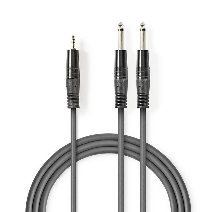 MicroConnect Cable de Audio Stéreo  2x 6,35 mm macho - 3,5 mm macho  1,5 m. Gris - W125665698