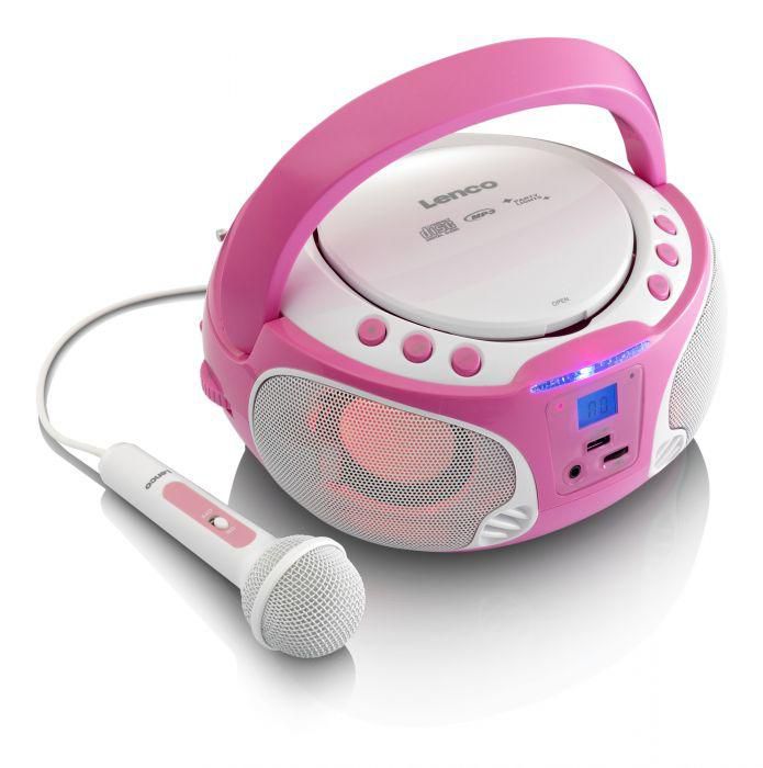 Lenco Scd-650 Karaoke Radio - Cd Player - Usb - Led Lights - Pink - W124674761