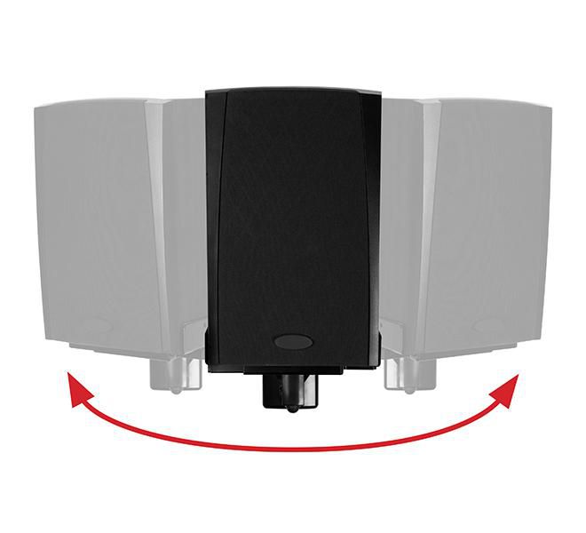 B-Tech Side Clamping Loudspeaker Wall Mount with Tilt & Swivel, 25kg max, 135mm - 280mm clamp size, Tilt +/-10°, Swivel 360°, Black - W124946353