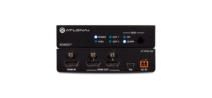 Atlona 4K HDR Two-Output HDMI Distribution Amplifier, 4096 x 2160, YUV, RGB - W125400035
