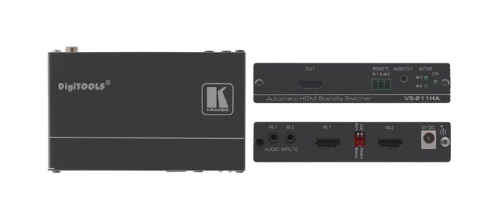 Kramer 2 x HDMI IN, 2 x 3.5 mm IN, 1 x HDMI IUT, 1 x 3.5 mm OUT, 6.75 Gbps, 0.3 kg - W125347530