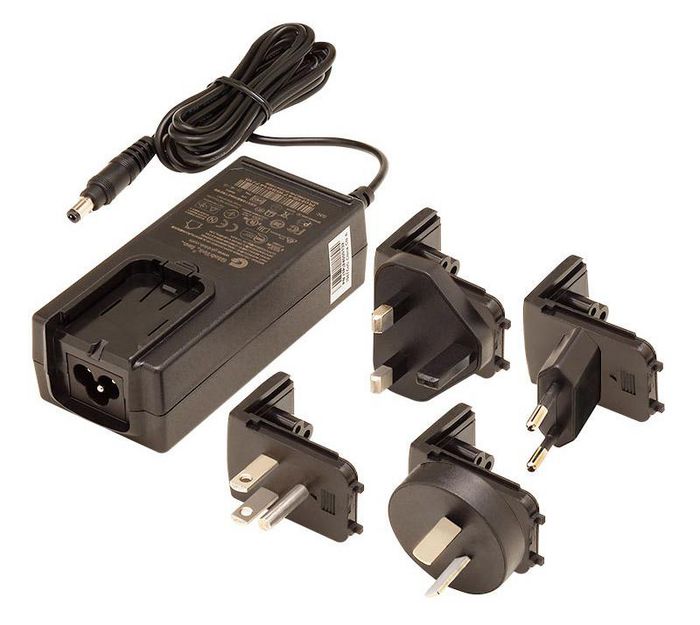 Digi AC Power Supply - 5VDC. Universal plugs (US, EU, UK, AU) to 2.5mm locking barrel plug - W124633707