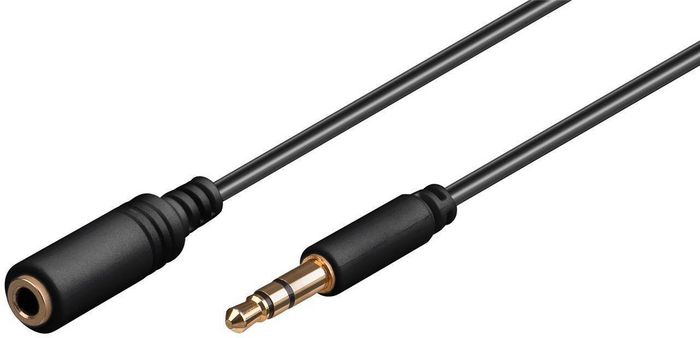 MicroConnect Headphone & Audio Extension Cable; 3.5 mm Minijack Male-Female, 2 m - W125145117