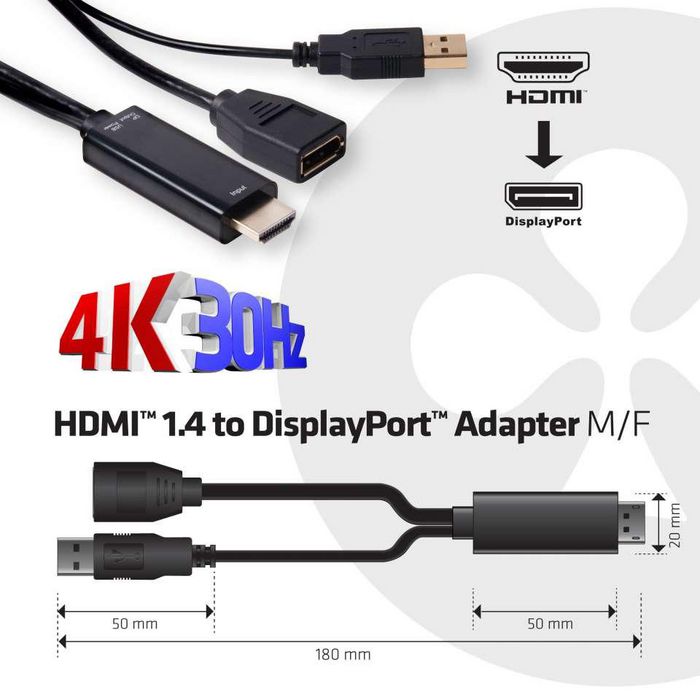 Club3D HDMI to DisplayPort Adapter - W125246719