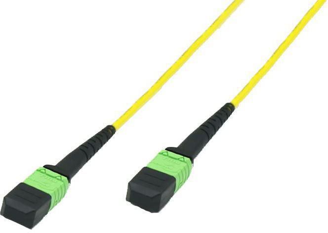MicroConnect Optical Fibre Cable, MTP Female - MTP Female, Singlemode, 12 Fiber, Polarity B, Polishing : APC, OS2 (Yellow), 3m - W124593725