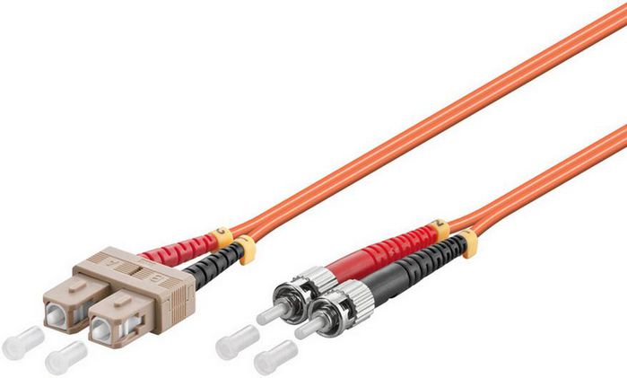MicroConnect Optical Fibre Cable, ST-SC, Multimode, Duplex, OM2 (Orange), 5m - W124650415