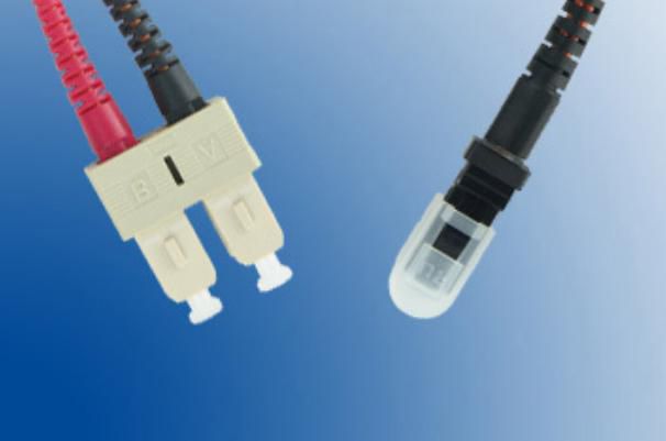 MicroConnect Optical Fibre Cable, MTRJ-SC, Multimode, Duplex, OM4 (Erica Violet), 0.5m - W124650441