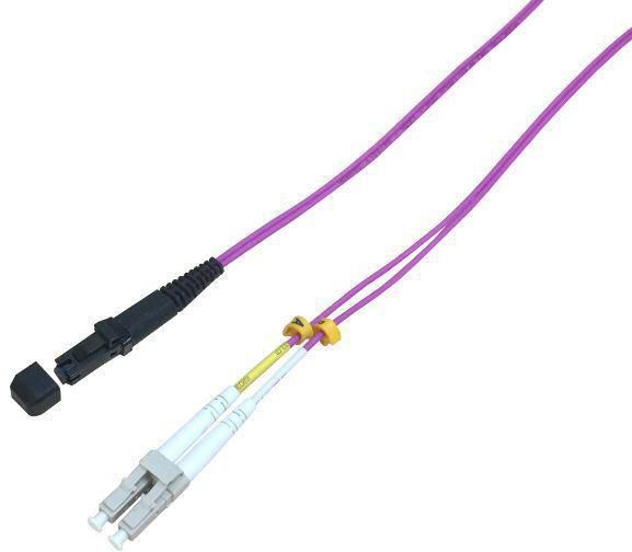 MicroConnect Optical Fibre Cable, LC-MTRJ, Multimode, Duplex, OM4 (Erica Violet), 15m - W124650466