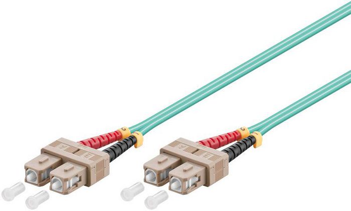 MicroConnect Optical Fibre Cable, SC-SC, Multimode, Duplex, OM3 (Aqua Blue), 5m - W124950534