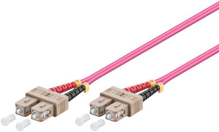 MicroConnect Optical Fibre Cable, SC-SC, Multimode, Duplex OM4 (Erica Violet), 7m - W124950531