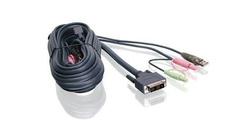 IOGEAR 10ft (3m) Single Link DVI-I USB KVM Cable - W125054837
