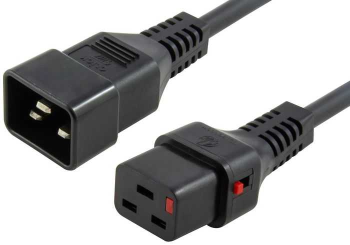 MicroConnect C19 IEC Lock to Male C20, 2m, Black - W125344856