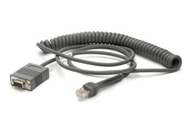 Zebra RS232 Cable coiled standard DB9 female, 2.7m, Grey - W125246777