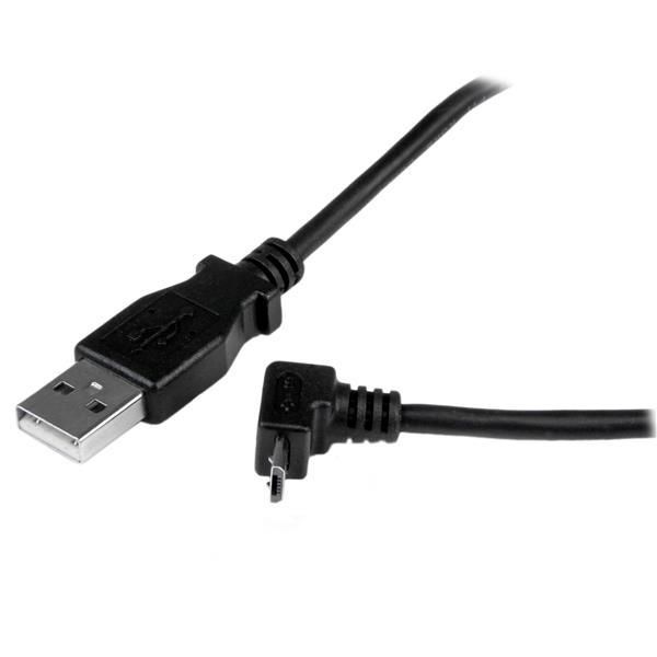 StarTech.com StarTech.com 1m Micro USB Cable Cord - A to Up Angle Micro B - Up Angled Micro USB Cable - 1x USB A (M), 1x USB Micro B (M) - Black - W124577126