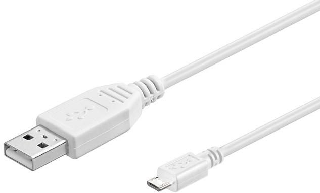 MicroConnect USB A to USB Micro B, Version 2.0, White, 0.6m - W124677267