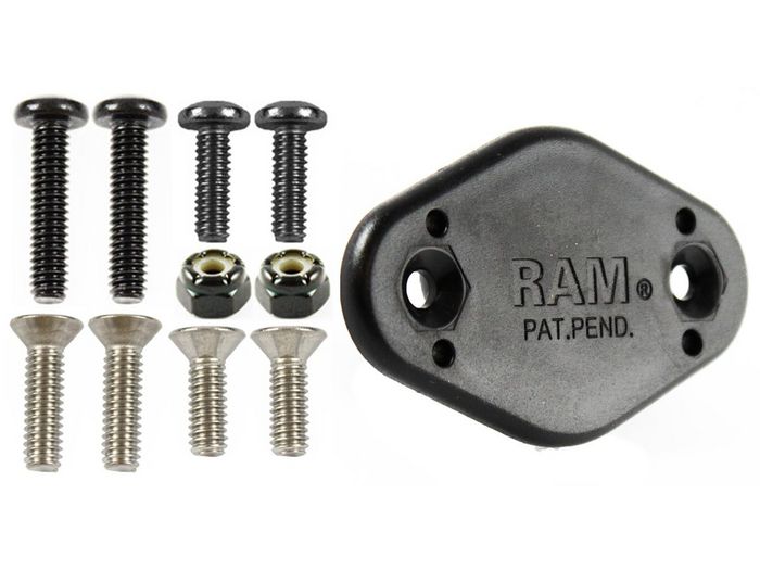 RAM Mounts EZY-Mount Quick Release Recessed Male Adapter, Black - W124770575