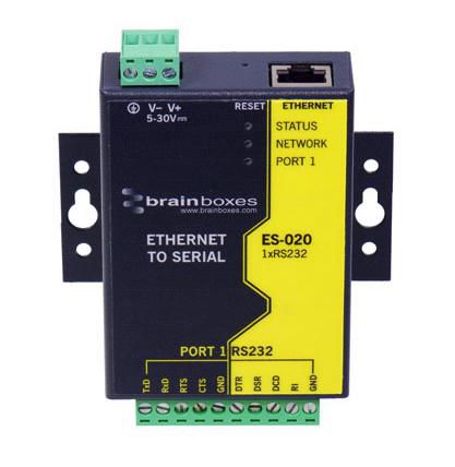 Brainboxes Ethernet 1 Port RS232 10xScrew Terminals, IP-30 - W124549465