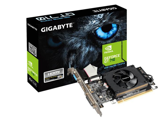 Gigabyte GV-N710D3-2GL - NVIDIA GeForce GT 710 GPU, 2048MB DDR3, DVI-D / D-Sub / HDMI, PCI Express 2.0 x8 - W125338281