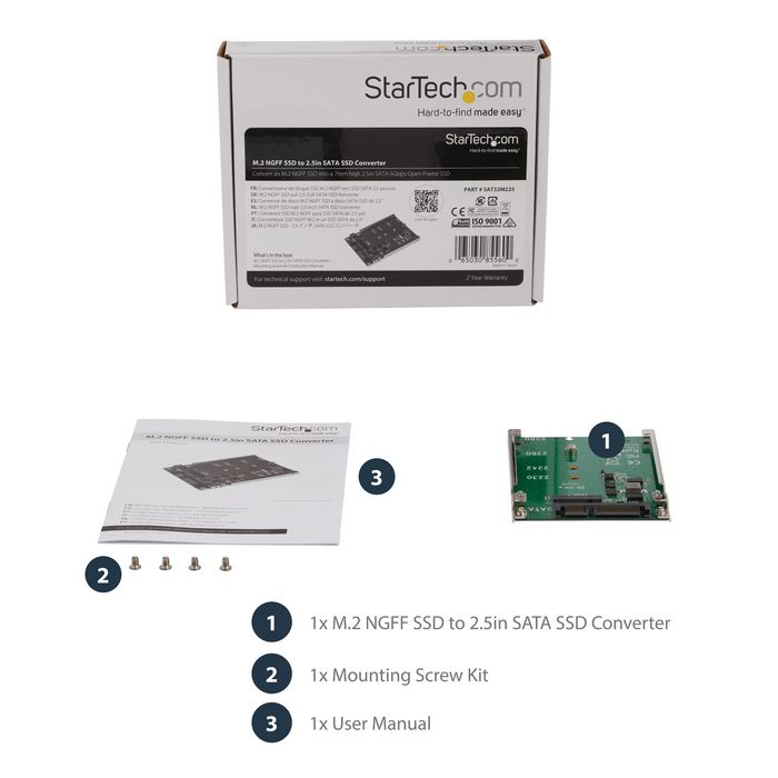 SAT32M225, StarTech.com StarTech.com Adaptateur M.2 SSD vers SATA