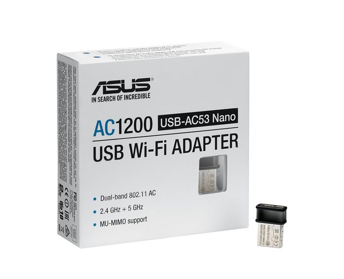 Asus IEEE 802.11 ac, USB 2.0, 2.4 GHz / 5 GHz, 5 g, black - W125138097