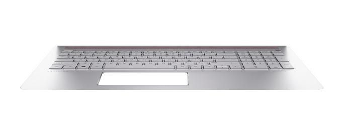 HP Keyboard/top cover in empress red finish with speaker grille in natural silver finish with backlight (includes backlight cable and keyboard cable) - W124439385