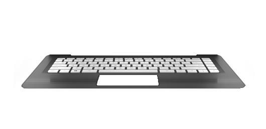 HP Keyboard/top cover (includes keyboard cable), For use in gray models - W124439571