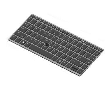 HP Keyboard (French), Black - W124560554