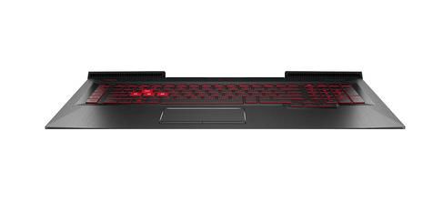 HP Top cover with keyboard and TouchPad in Onyx Black, with Carbon Fiber pattern (full-size 4-coat paint island-style backlit with numeric keypad, dragon red), For products equipped with NVIDIA N17E (GTX 1070/GTX 1060) and AMD R17M (RX580) processors (without ODD) - W124639378