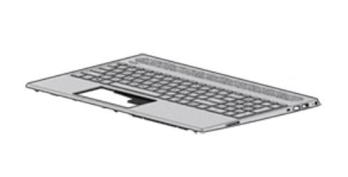 HP Top cover with keyboard, Natural silver, backlit - W124660870