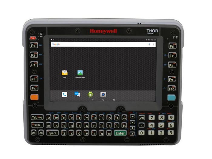 Honeywell Thor VM1A Vehicle-Mounted Computer, 8" WXGA (1280 x 768) LED Defroster Resistive display, 2.2 GHz Qualcomm Snapdragon 660 octa-core, 4GB RAM, 32GB Flash, IEEE 802.11 a/b/g/n/ac, Bluetooth 5.0, NFC, 64-key QWERTY keyboard, Android 8 - W124877732