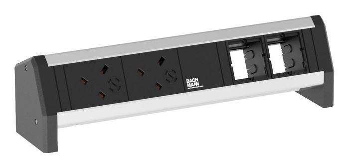 Bachmann DESK 1, 2x UK socket outlets, 2x custom modules - W125037822
