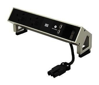Bachmann DESK 2 with USB double charger (5.2V/2.15A), 1x custom module + 2x power socket outlets - W125237379