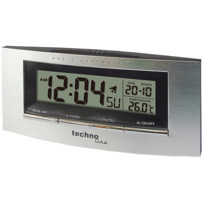 Technoline Radio controlled, 12/24h, Date, Weekday, temperature, LED, 2 x AA - W124478813