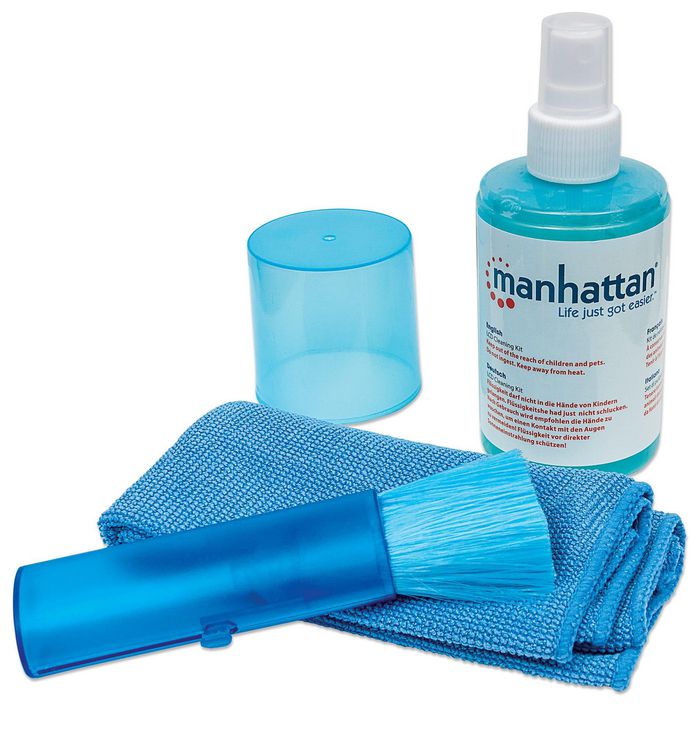 Manhattan LCD Cleaning Kit, Alcohol-free, Includes Cleaning Solution, Brush and Microfibre Cloth - W125465265