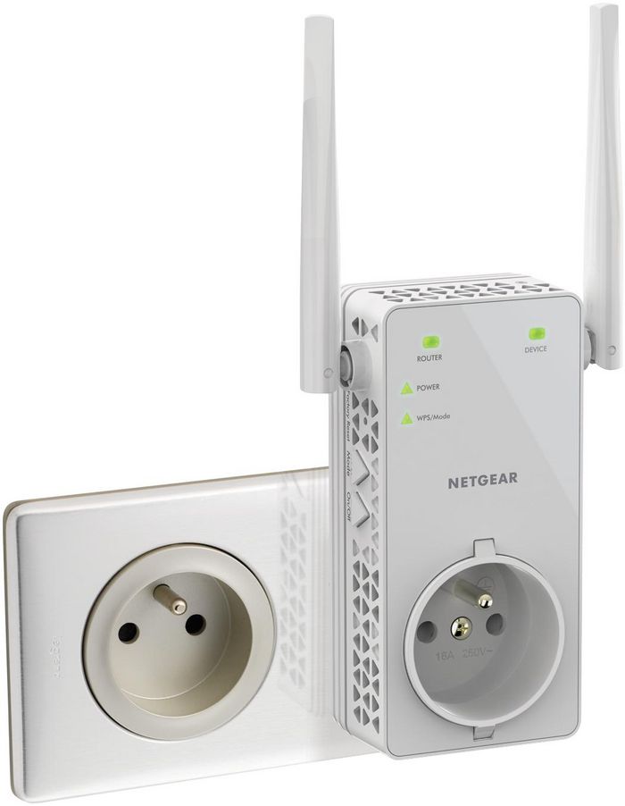 Netgear WiFi Range Extender, 1200Mbps, Dual Band, 802.11ac, Fast Ethernet, WPA/WEP, 195g, White - W125249004