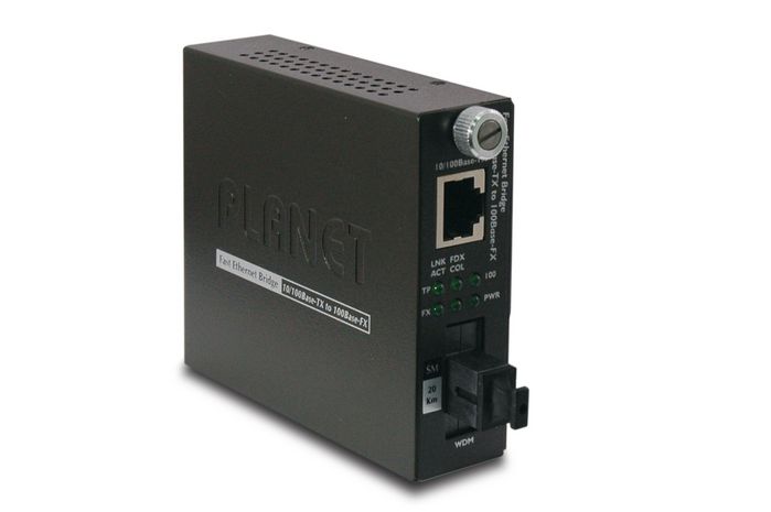 Planet 10/100Base-TX to 100Base-FX (SC WDM, SM) Smart Media Converter, TX, 1310nm, 60km - W124654270